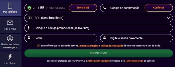 Registo com Jvspin